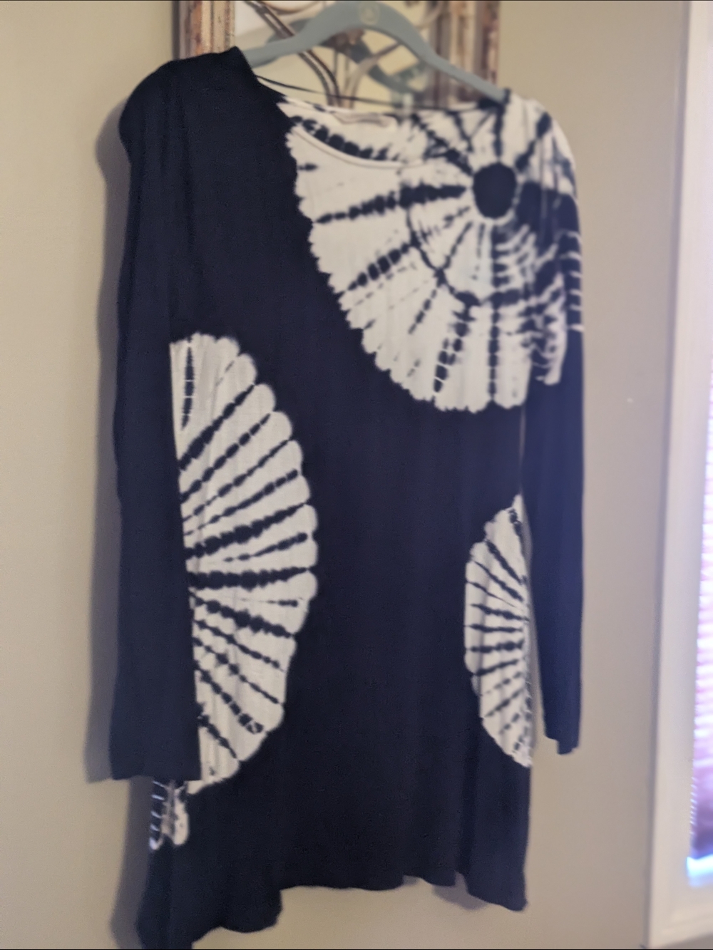 Soft Surroundings Black and White Tie-Dye Top